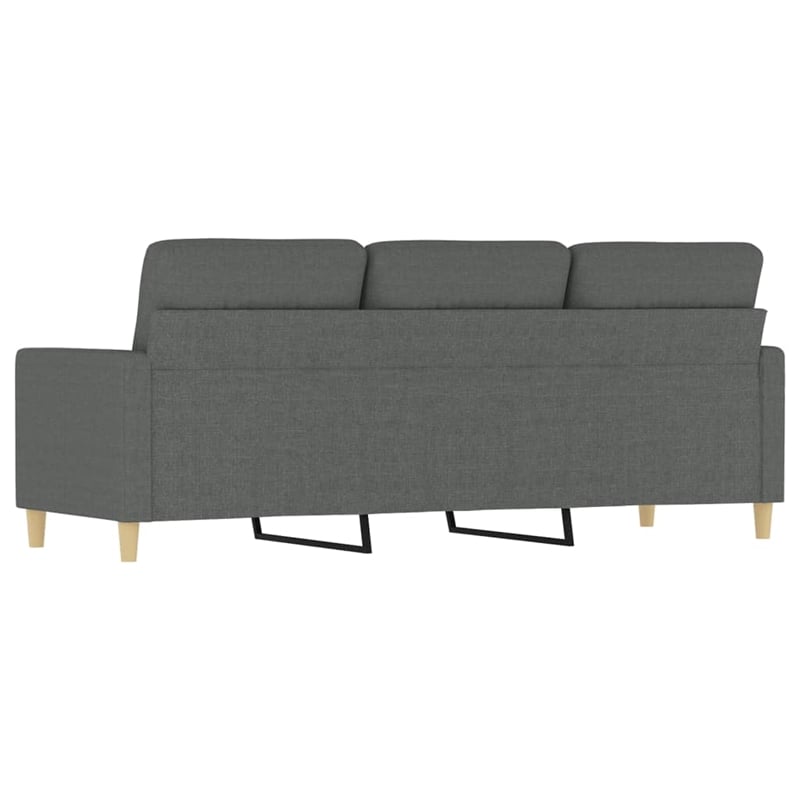 Bowery Hill Contemporary Metal 3-Seater Sofa in Dark Gray Polyester