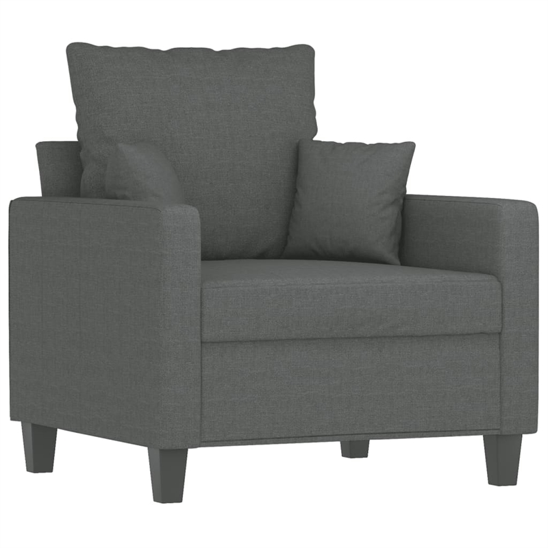 Bowery Hill Contemporary Single Sofa Chair in Dark Grey Fabric Single