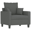 Bowery Hill Contemporary Single Sofa Chair in Dark Grey Fabric Single