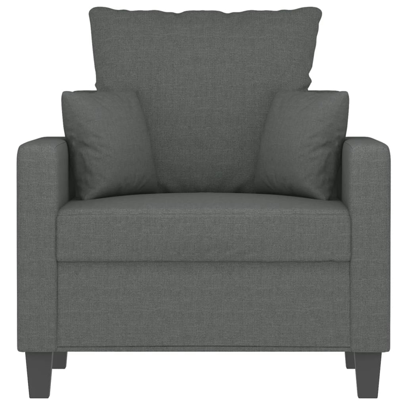 Bowery Hill Contemporary Single Sofa Chair in Dark Grey Fabric Single