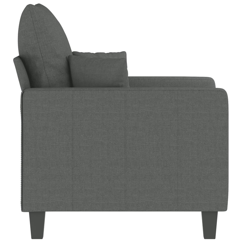 Bowery Hill Contemporary Single Sofa Chair in Dark Grey Fabric Single