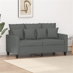 Bowery Hill Contemporary 2-Seater Sofa in Dark Grey Finish Fabric