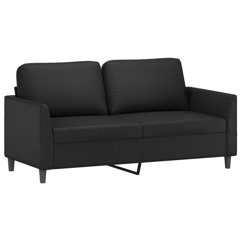 Bowery Hill Contemporary 2-Seater Sofa in Black Faux Leather