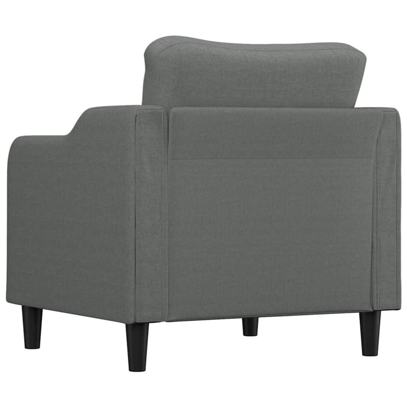 Bowery Hill Contemporary Single Sofa Chair in Dark Grey Fabric