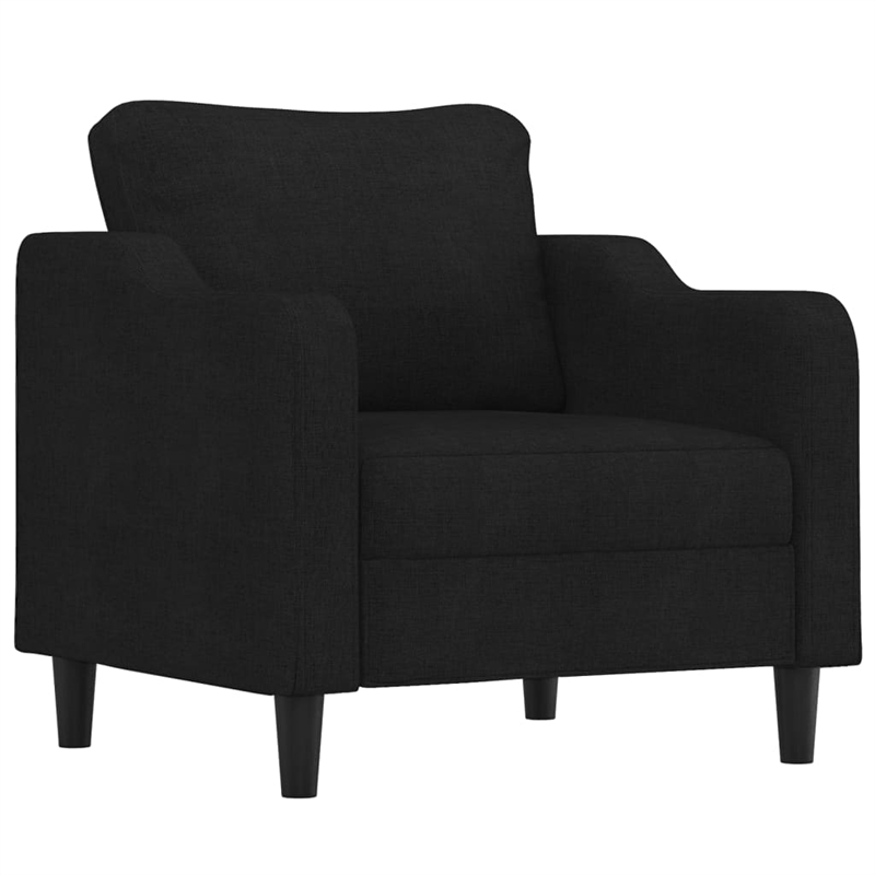 Bowery Hill Contemporary Single Sofa Chair in Black Finish Fabric