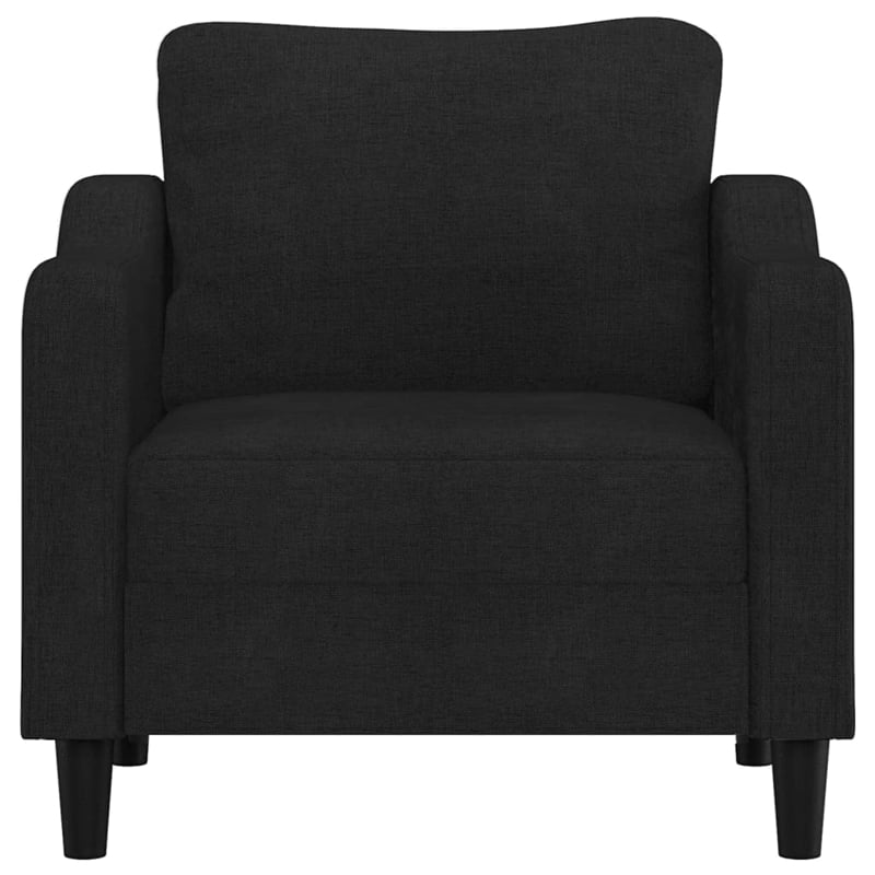 Bowery Hill Contemporary Single Sofa Chair in Black Finish Fabric