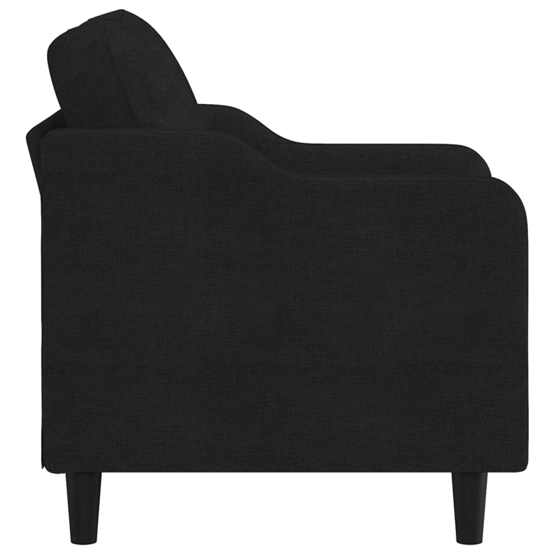 Bowery Hill Contemporary Single Sofa Chair in Black Finish Fabric
