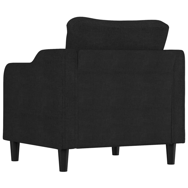 Bowery Hill Contemporary Single Sofa Chair in Black Finish Fabric