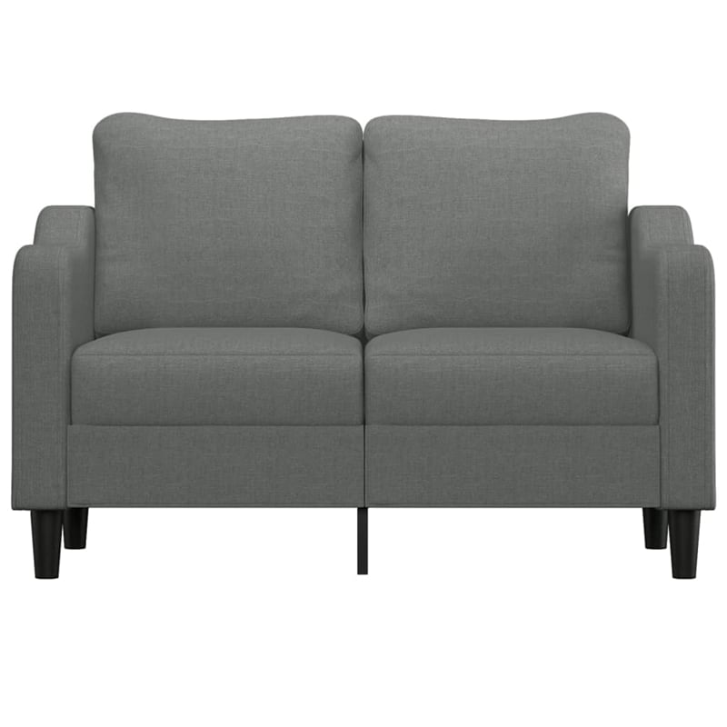 Bowery Hill Contemporary Polyester 2-Seater Sofa in Dark Gray