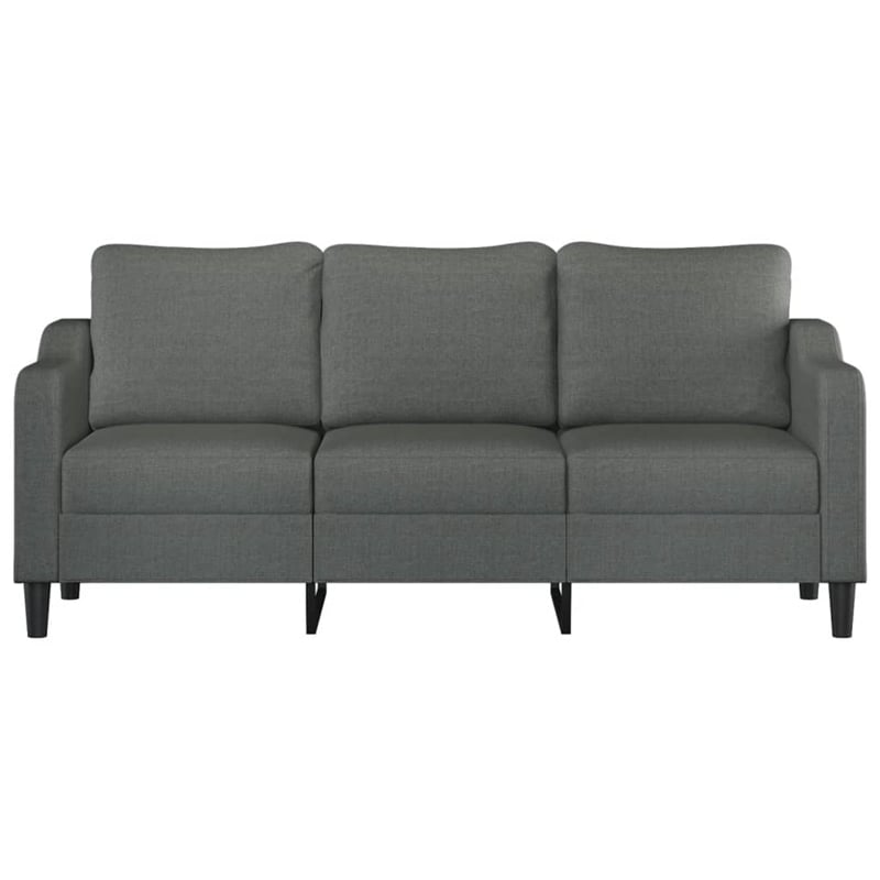Bowery Hill Contemporary 3-Seater Metal Frame Sofa in Dark Grey