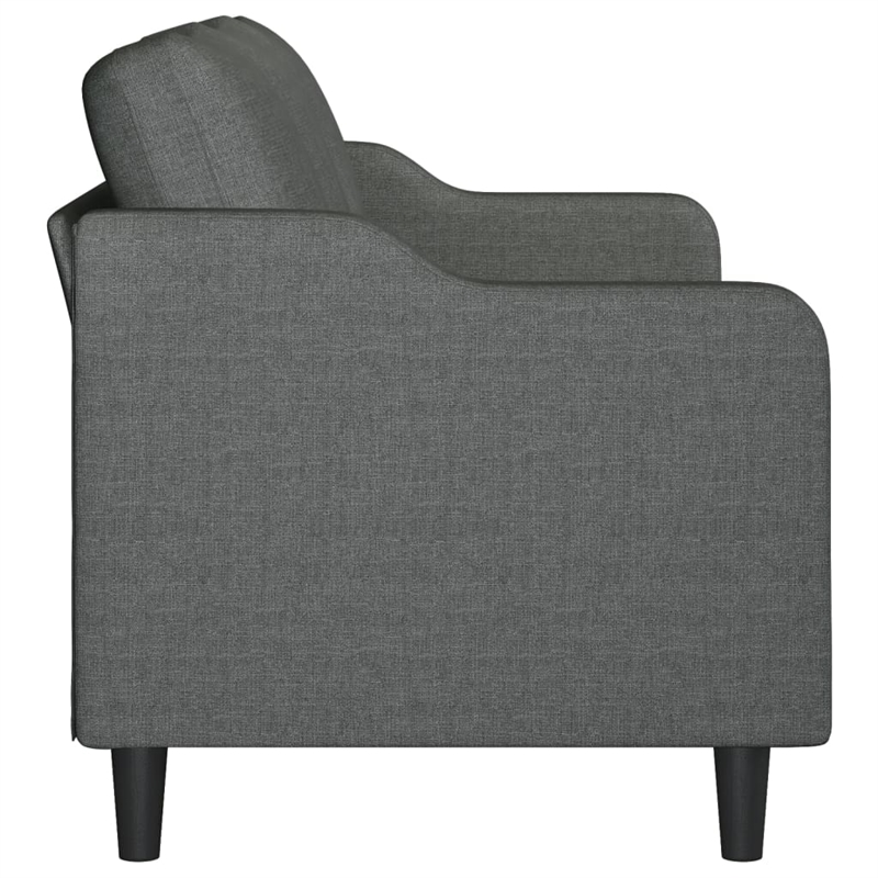 Bowery Hill Contemporary 3-Seater Metal Frame Sofa in Dark Grey