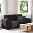 Bowery Hill Contemporary 2-Seater Sofa in Black Finish Velvet
