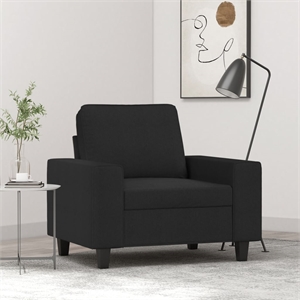 Bowery Hill Contemporary Single Sofa Chair in Black Polyester