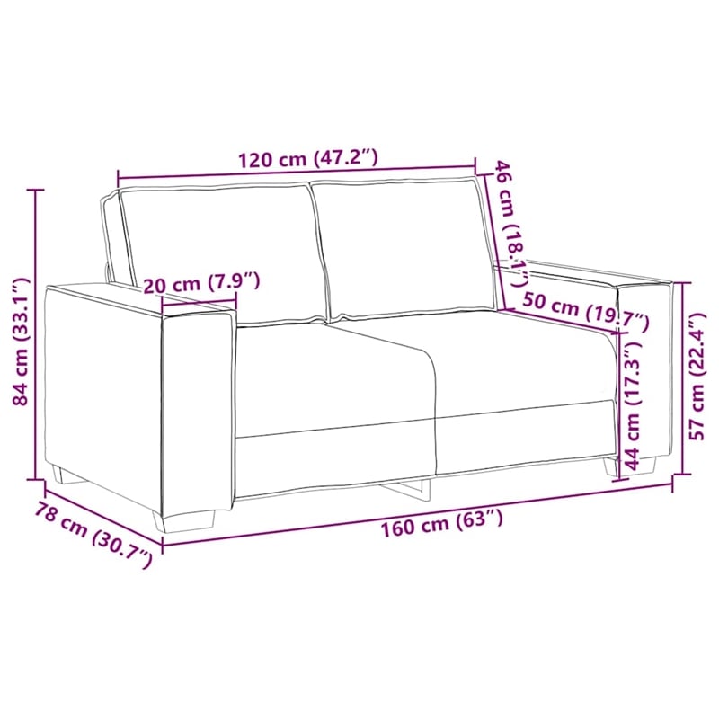 Bowery Hill Contemporary Velvet 2-Seater Sofa in Black Finish