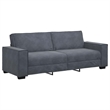 Bowery Hill Contemporary 3-Seater Sofa in Dark Grey Finish Velvet