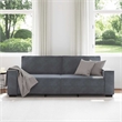 Bowery Hill Contemporary 3-Seater Sofa in Dark Grey Finish Velvet