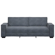 Bowery Hill Contemporary 3-Seater Sofa in Dark Grey Finish Velvet