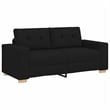 Bowery Hill Contemporary Polyester 2-Seater Loveseat Sofa in Black