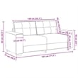 Bowery Hill Contemporary Polyester 2-Seater Loveseat Sofa in Black