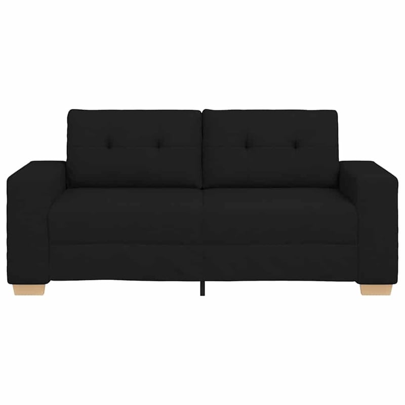 Bowery Hill Contemporary Polyester 2-Seater Loveseat Sofa in Black
