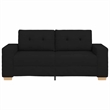 Bowery Hill Contemporary Polyester 2-Seater Loveseat Sofa in Black