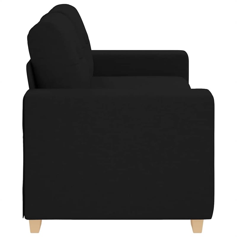 Bowery Hill Contemporary Polyester 2-Seater Loveseat Sofa in Black
