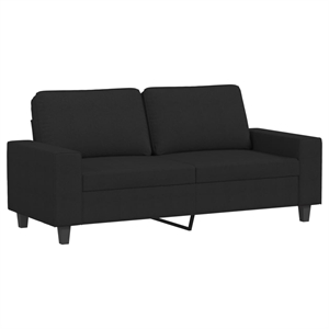 Bowery Hill Contemporary Metal 2-Seater Sofa in Black Fabric