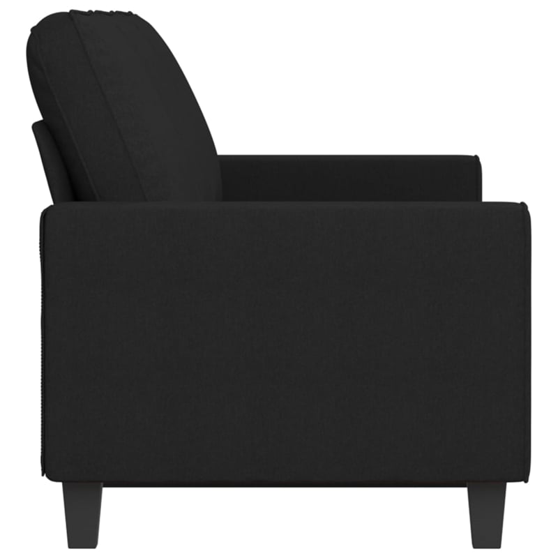Bowery Hill Contemporary 3-Seater Sofa in Black Finish Polyester