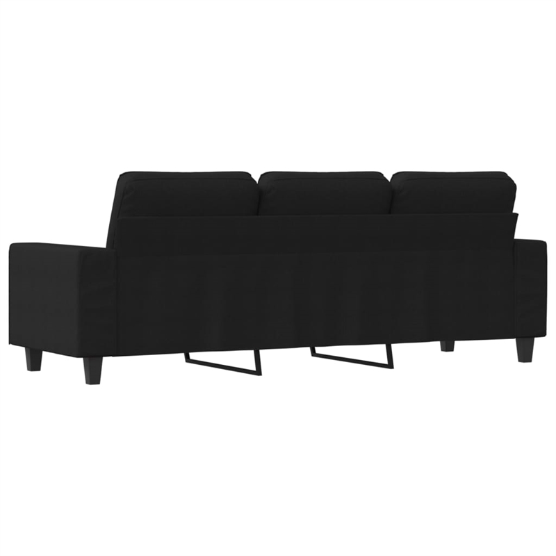 Bowery Hill Contemporary 3-Seater Sofa in Black Finish Polyester