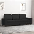 Bowery Hill Contemporary 3-Seater Sofa in Black Finish Polyester