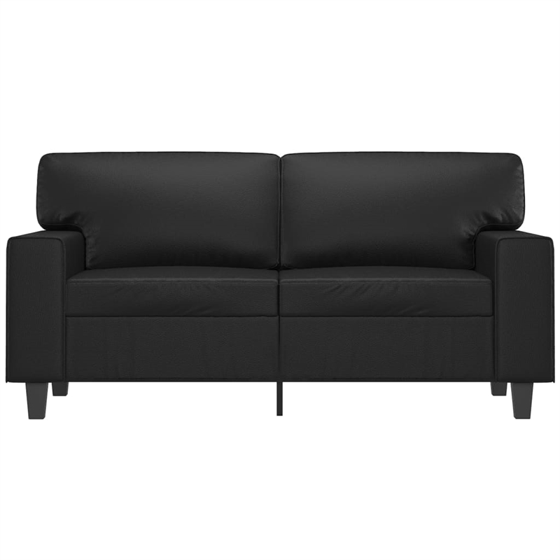 Bowery Hill Contemporary 2-Seater Sofa in Black Faux Leather