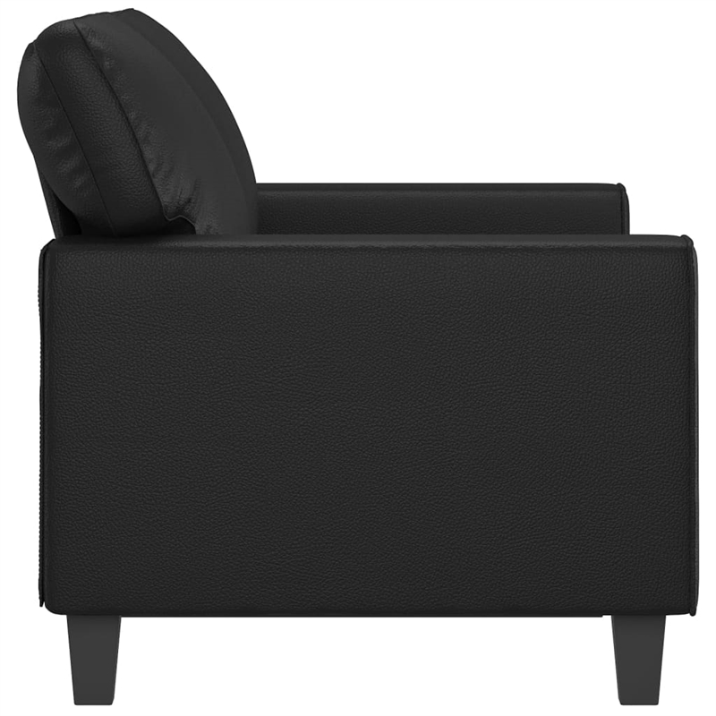 Bowery Hill Contemporary 2-Seater Sofa in Black Faux Leather