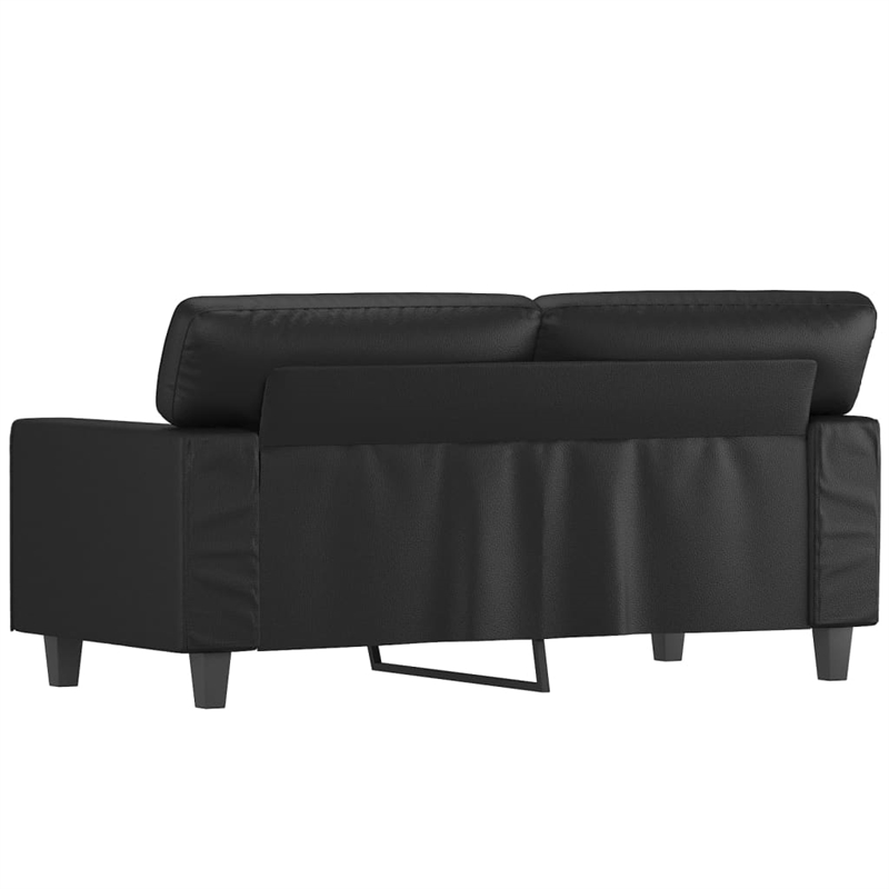 Bowery Hill Contemporary 2-Seater Sofa in Black Faux Leather