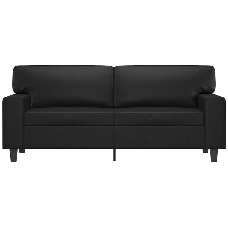 Bowery Hill Contemporary 2-Seater Sofa in Black Faux Leather