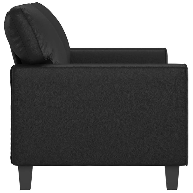 Bowery Hill Contemporary 2-Seater Sofa in Black Faux Leather