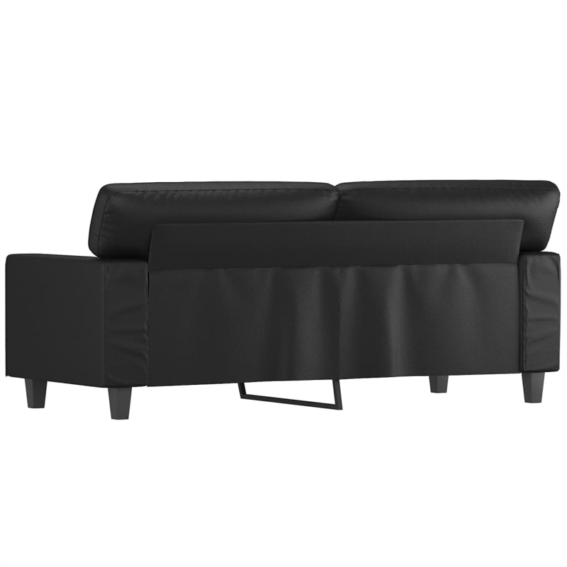 Bowery Hill Contemporary 2-Seater Sofa in Black Faux Leather