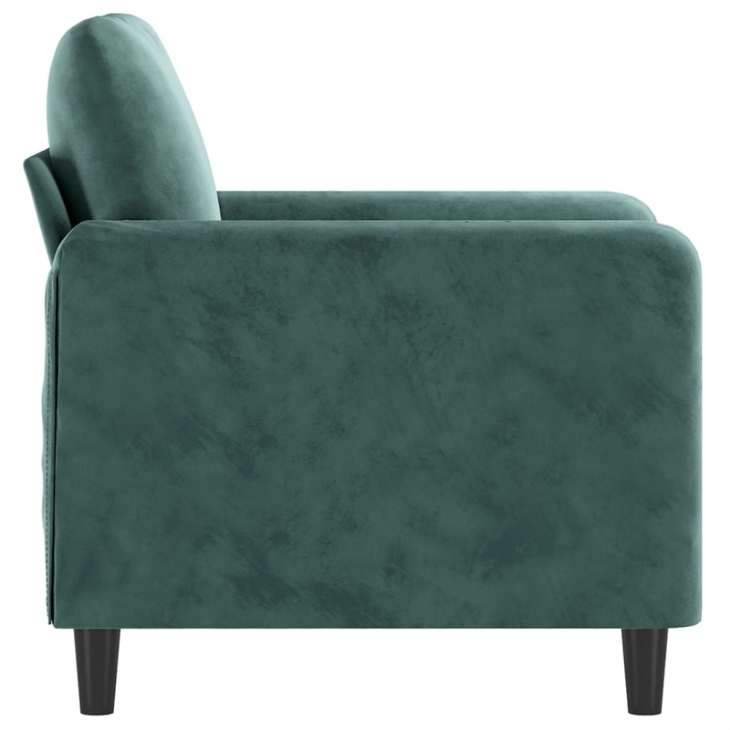 Bowery Hill Contemporary Single Sofa Chair in Dark Green Polyester