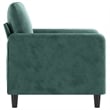 Bowery Hill Contemporary Single Sofa Chair in Dark Green Polyester