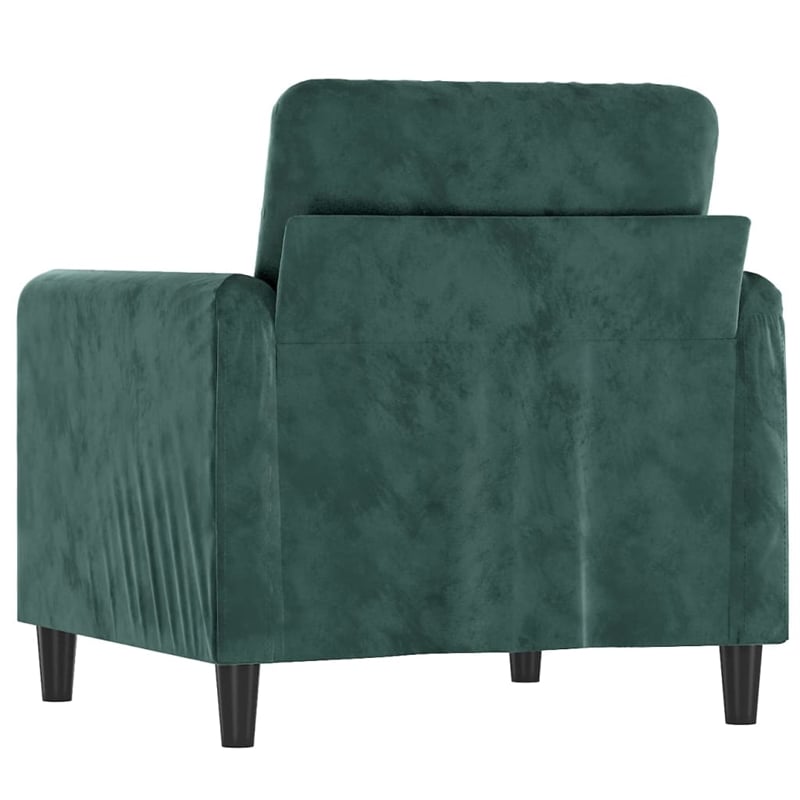 Bowery Hill Contemporary Single Sofa Chair in Dark Green Polyester