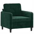 Bowery Hill Contemporary Single Sofa Chair in Dark Green Polyester