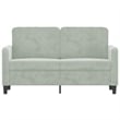 Bowery Hill Contemporary Metal 2-Seater Sofa in Light Grey Velvet