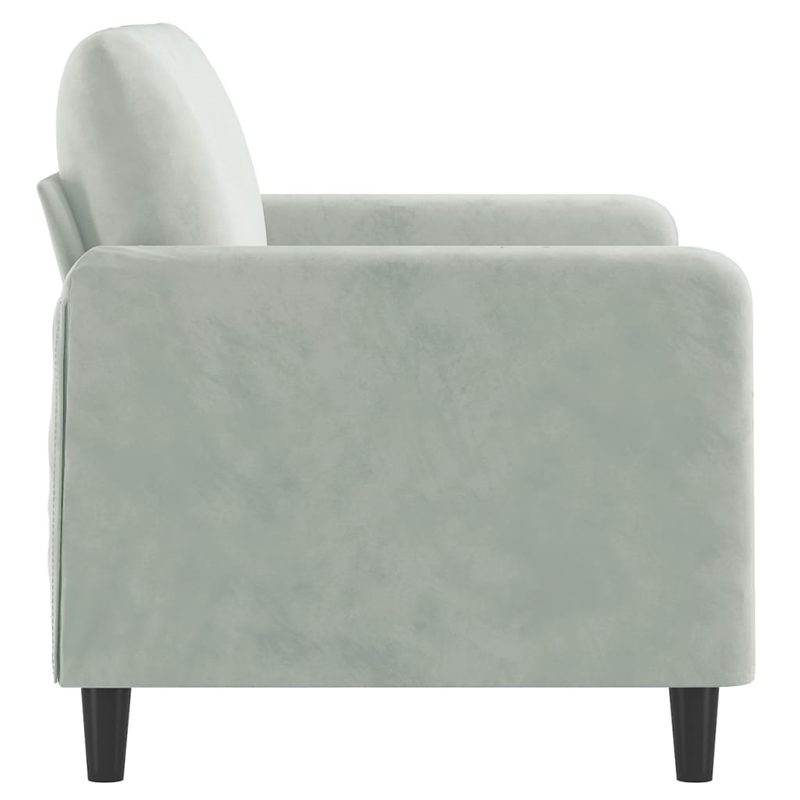 Bowery Hill Contemporary Metal 2-Seater Sofa in Light Grey Velvet