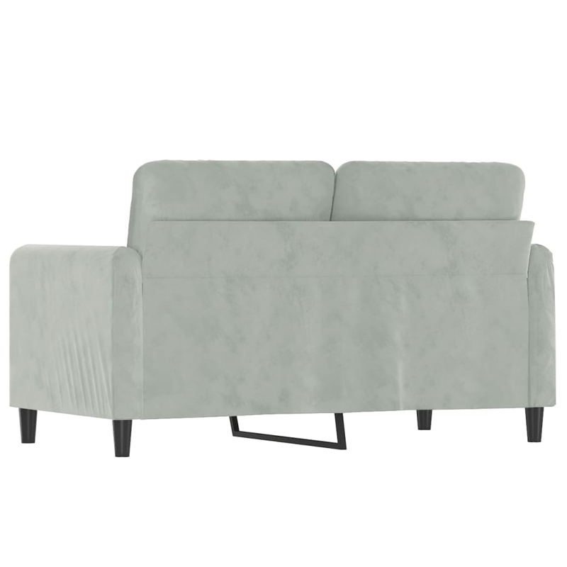 Bowery Hill Contemporary Metal 2-Seater Sofa in Light Grey Velvet