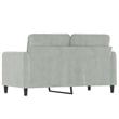 Bowery Hill Contemporary Metal 2-Seater Sofa in Light Grey Velvet