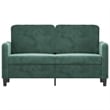 Bowery Hill Modern / Contemporary 2-Seater Sofa in Dark Green Velvet
