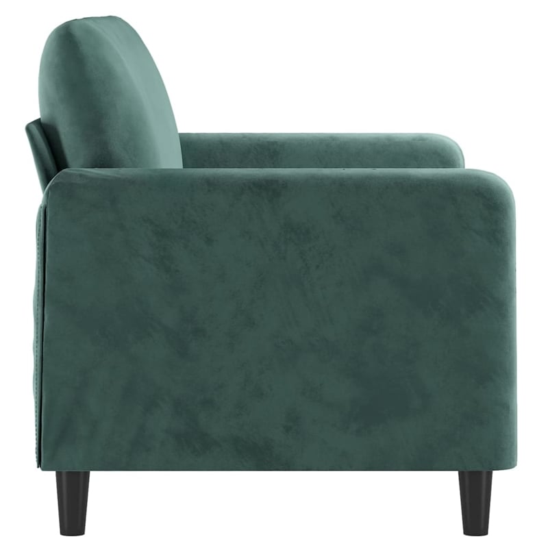 Bowery Hill Modern / Contemporary 2-Seater Sofa in Dark Green Velvet