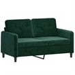 Bowery Hill Modern / Contemporary 2-Seater Sofa in Dark Green Velvet