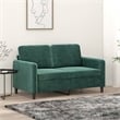 Bowery Hill Modern / Contemporary 2-Seater Sofa in Dark Green Velvet