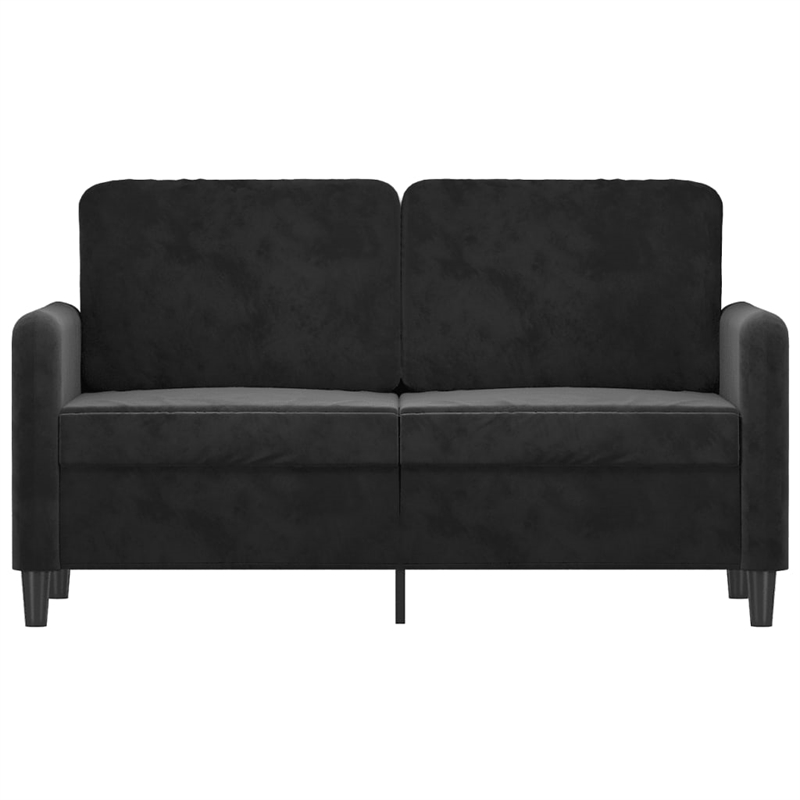 Bowery Hill Contemporary 2-Seater Sofa in Black Finish Polyester