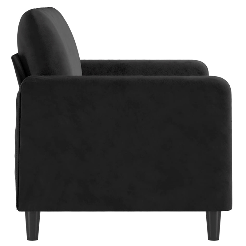 Bowery Hill Contemporary 2-Seater Sofa in Black Finish Polyester